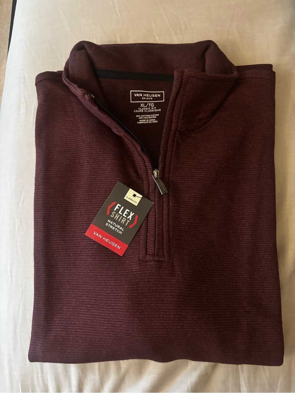 Van Heusen Men’s Half-Zip Sweater - Maroon